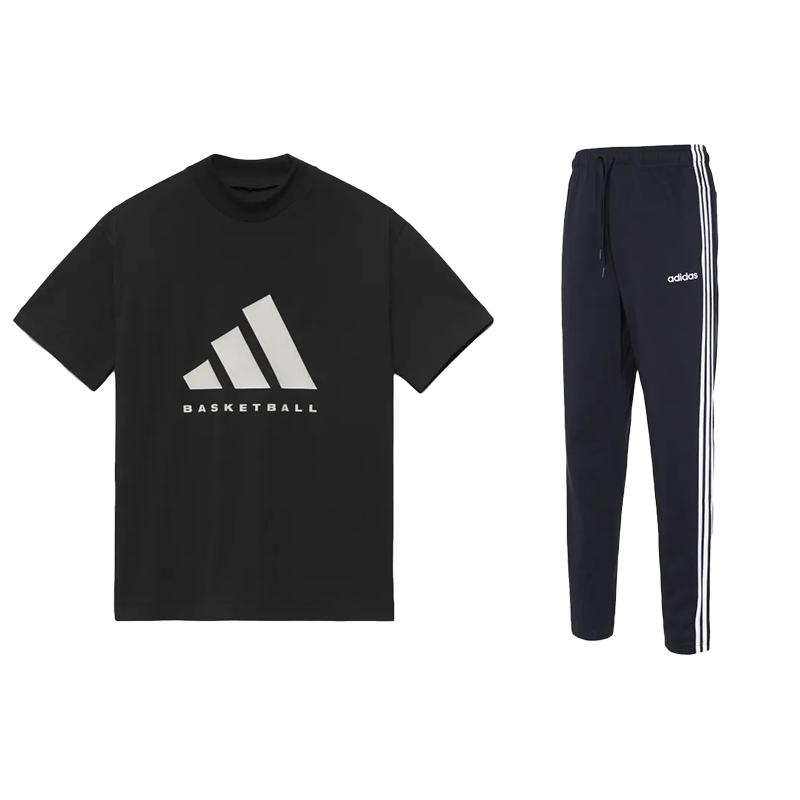 Adidas Logo Print Crew Neck Short Sleeve T-Shirt And Mid Waist Long Pants Casual Sports Set Unisex Sets Black IR8492+DU0457 XS
Adidas Logo Print Crew Neck Short Sleeve T-Shirt And Mid Waist Long Pants Casual Sports Set Unisex Sets Black IR8492+DU0457 XS