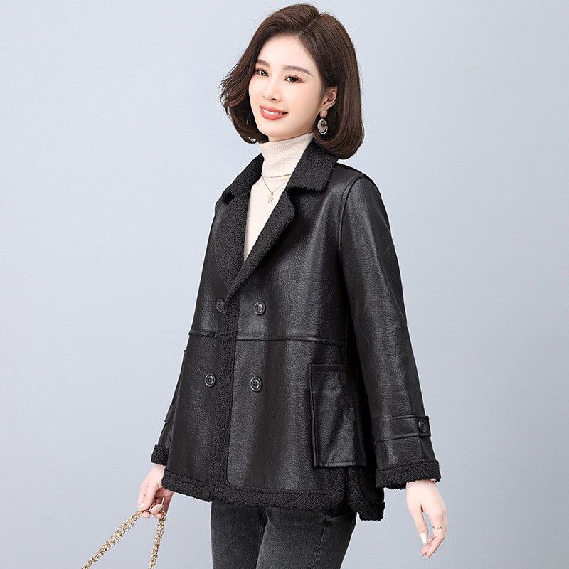 Женская кожаная куртка флис новая осень и зима мех интегрированный Хайнин флис утолщенный двухсторонний свободный кожаный жакет L recommends wearing 95-56kg
Женская кожаная куртка флис новая осень и зима мех интегрированный Хайнин флис утолщенный двухсторонний свободный кожаный жакет L recommends wearing 95-56kg