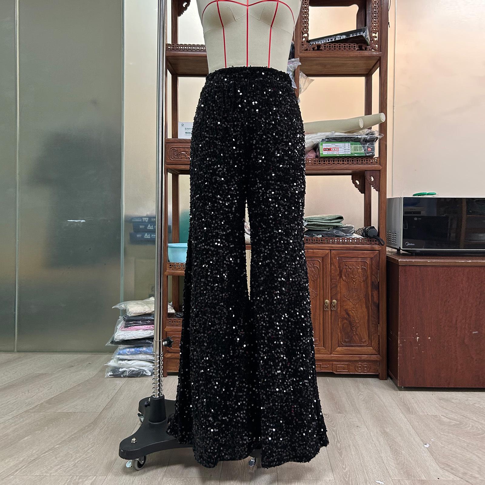 Women s Summer High Waist Sequined Wide Leg Pants - Slimming Solid Color Fashion M чорний
Women s Summer High Waist Sequined Wide Leg Pants - Slimming Solid Color Fashion M чорний