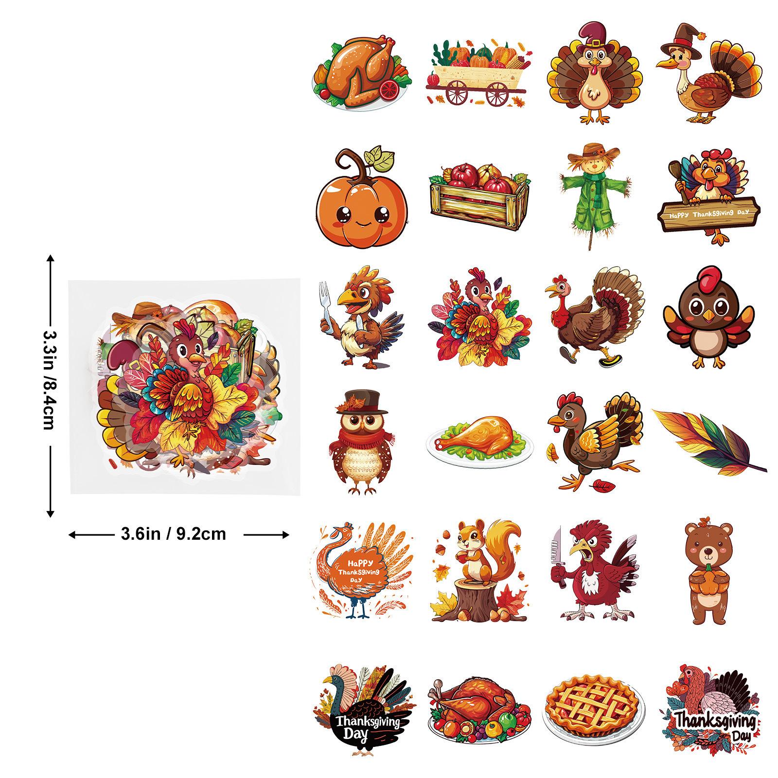 50 Thanksgiving Pet Transparent Water-Repellent Cartoon Decals Autumn Harvest Festival Celebration Pumpkin Turkey Do-It-Yourself Stickers
50 Thanksgiving Pet Transparent Water-Repellent Cartoon Decals Autumn Harvest Festival Celebration Pumpkin Turkey Do-It-Yourself Stickers