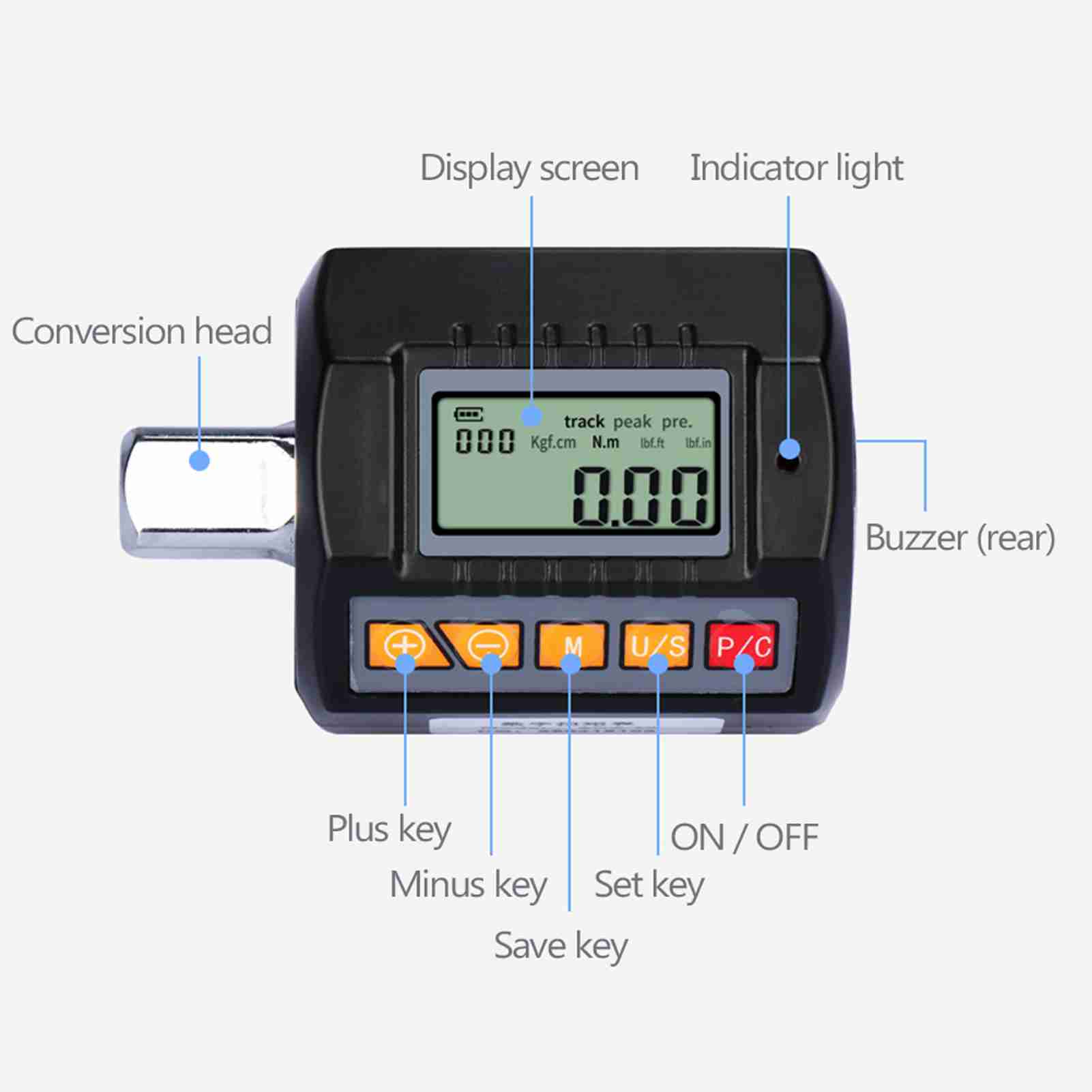 Meter 1Celsius2 1Celsius4 3Celsius8inch Digital Wrench Adapter for Automotive Home Repairs
Meter 1Celsius2 1Celsius4 3Celsius8inch Digital Wrench Adapter for Automotive Home Repairs