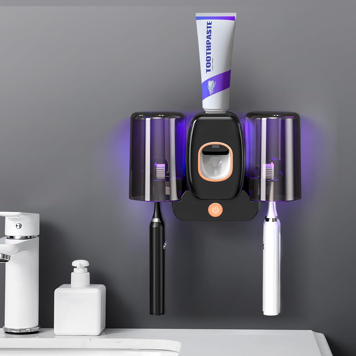 1 Toothbrush Cleaner Holders,Rechargeable Wall Mounted Toothbrush Holder Toothpaste Dispenser Automatic 2 Cups Toot United States
1 Toothbrush Cleaner Holders,Rechargeable Wall Mounted Toothbrush Holder Toothpaste Dispenser Automatic 2 Cups Toot United States