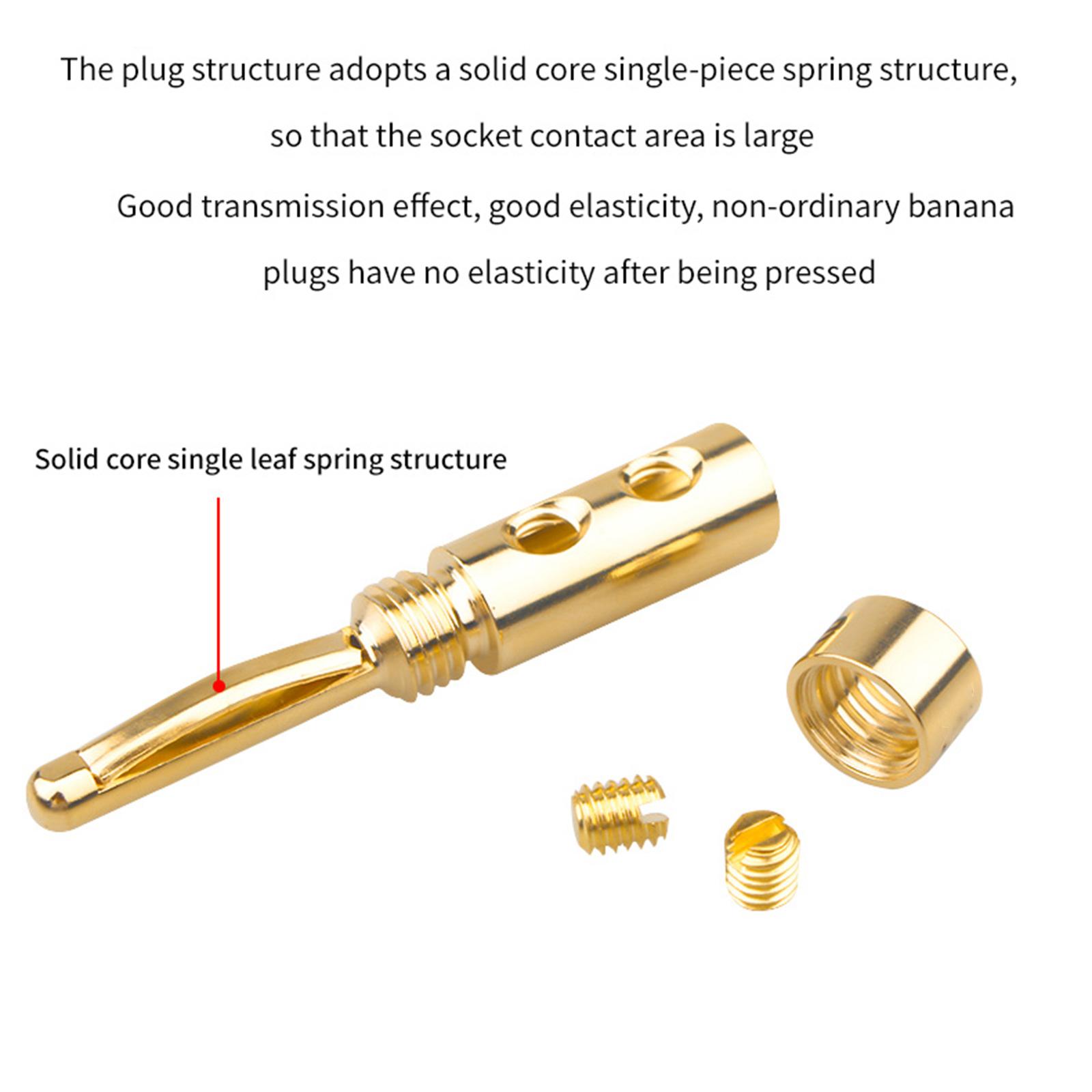 Copper Gold Plated Banana Plugs Connectors For Hifi Auditory Systems And Speaker Amplifiers 4PCS
Copper Gold Plated Banana Plugs Connectors For Hifi Auditory Systems And Speaker Amplifiers 4PCS