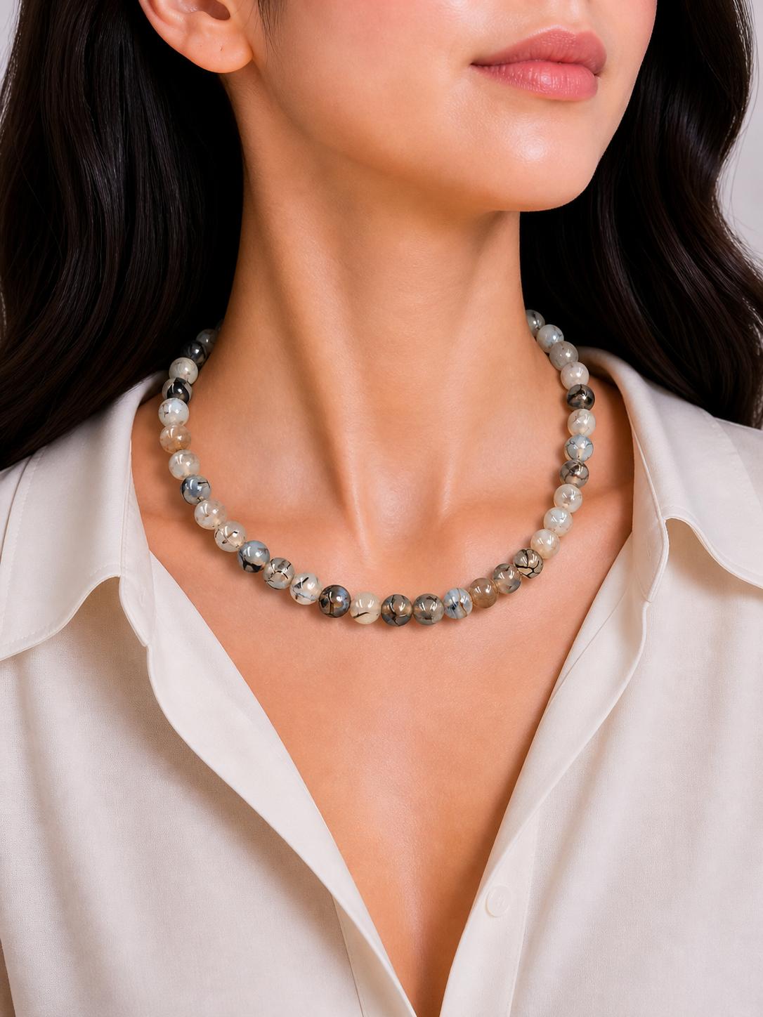 8мм Натуральный Агат Драконья Вена Круглые Бусины Чокер Ручная Работа Вечернее Ожерелье 17-21 Для Мамы/Нее 8BN-28
8мм Натуральный Агат Драконья Вена Круглые Бусины Чокер Ручная Работа Вечернее Ожерелье 17-21 Для Мамы/Нее 8BN-28
