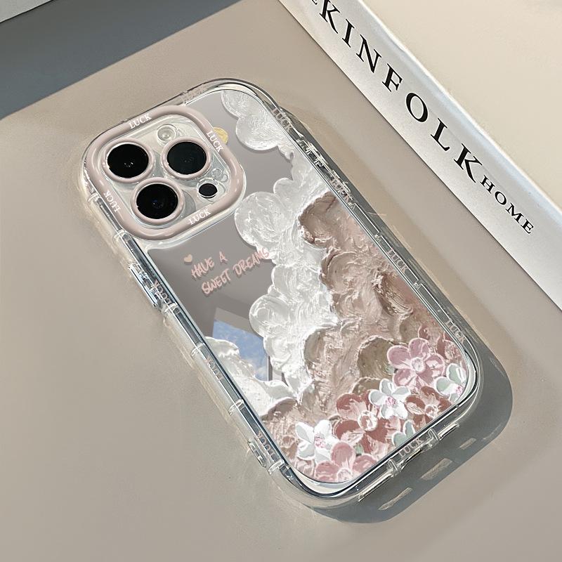 Oil painting flowers with iPhone16promax cream mirror mobile phone case oil new cartoon idea apple 6
Oil painting flowers with iPhone16promax cream mirror mobile phone case oil new cartoon idea apple 6
