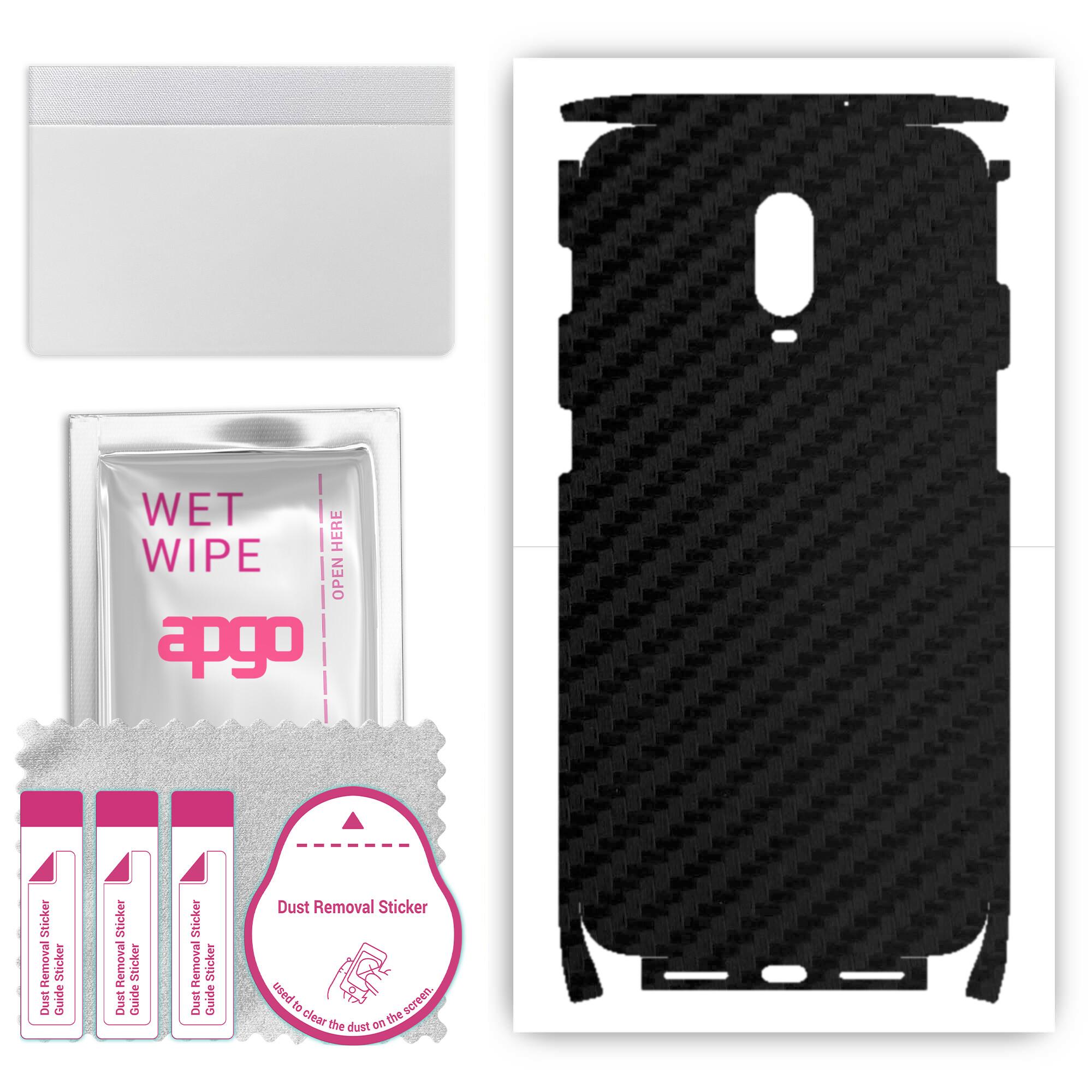 Apgo Protective Skin Sticker for the back+sides compatible with OnePlus 6T, Full Wrap Film, Foil, Vinyl - Pattern Carbon Black
Apgo Protective Skin Sticker for the back+sides compatible with OnePlus 6T, Full Wrap Film, Foil, Vinyl - Pattern Carbon Black