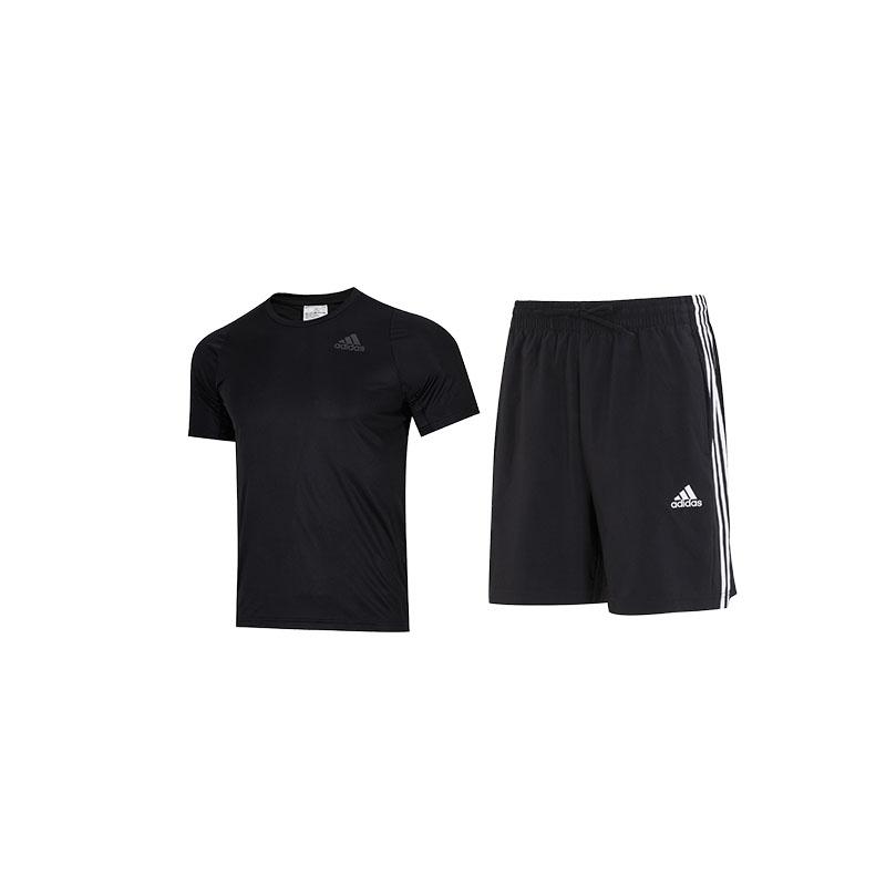 Футболка с коротким рукавом и логотипом Adidas в стиле минимализма с круглым вырезом и тремя полосками по бокам, трикотажные шорты, повседневный спортивный комплект для мужчин, черный цвет HC0409+IC1484
Футболка с коротким рукавом и логотипом Adidas в стиле минимализма с круглым вырезом и тремя полосками по бокам, трикотажные шорты, повседневный спортивный комплект для мужчин, черный цвет HC0409+IC1484