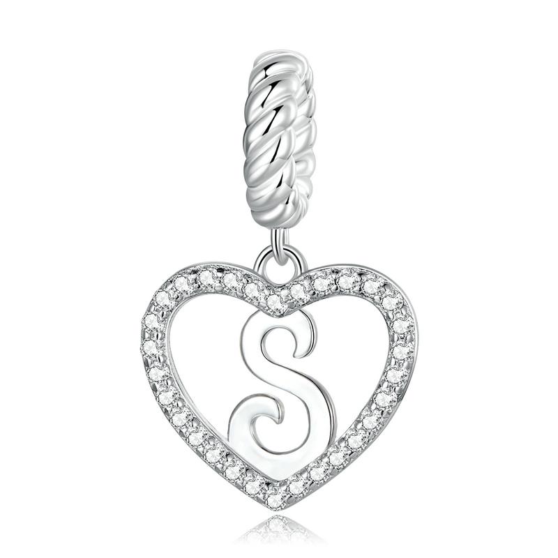 Bamoer 925 Silver Delicate Heart Pendant Letter A to Z Charms fit for DIY Bracelet & Necklace Alphabet Beads
Bamoer 925 Silver Delicate Heart Pendant Letter A to Z Charms fit for DIY Bracelet & Necklace Alphabet Beads