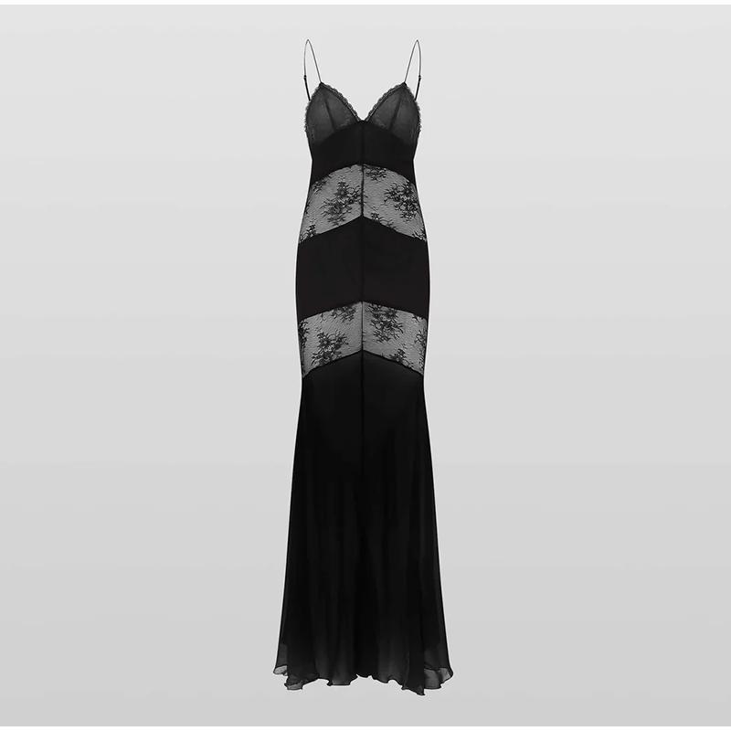 Lace See Through Sling Maxi Dress Women Sexy Slim Black Backless Sleeveless Long Dresses Female 2026 Summer Party Evening Dress L чорний
Lace See Through Sling Maxi Dress Women Sexy Slim Black Backless Sleeveless Long Dresses Female 2026 Summer Party Evening Dress L чорний