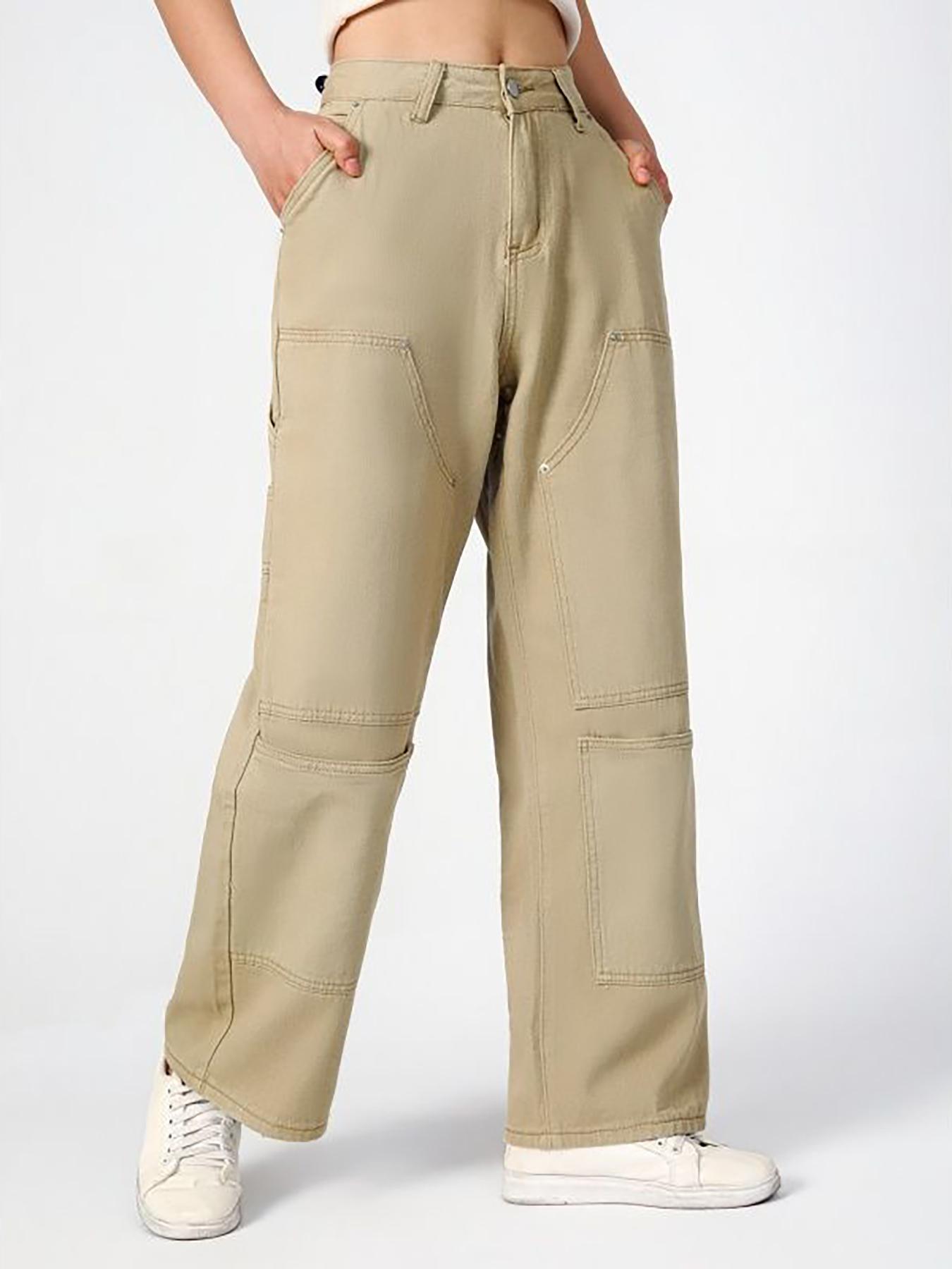 Puffanpop Women s High Waisted Non-Stretch Denim Cargo Jeans - Khaki Wide Leg Multi Pocket Utility Trousers for Casual Streetwear XXL хакі
Puffanpop Women s High Waisted Non-Stretch Denim Cargo Jeans - Khaki Wide Leg Multi Pocket Utility Trousers for Casual Streetwear XXL хакі