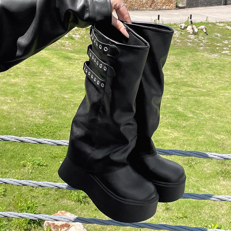 Designer Punk Style Women Trouser Legs Long Boots Fashion Female Thick Bottom Knee High Booties De Mujer 40
Designer Punk Style Women Trouser Legs Long Boots Fashion Female Thick Bottom Knee High Booties De Mujer 40