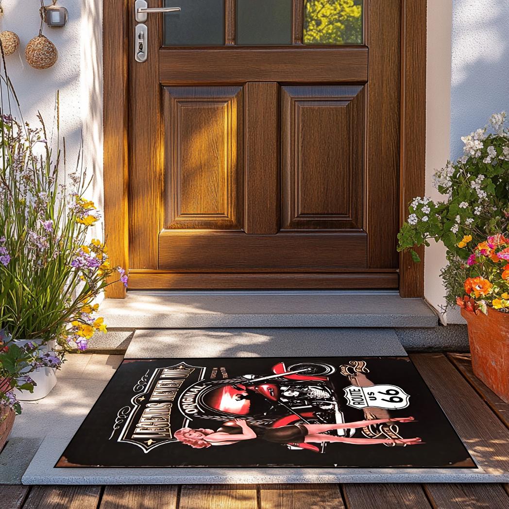 Route 66 Vintage Motorcycle Print Rug, Polyester Christmas Decor Mat for Farmhouse Living Room Kitchen Porch 40x60cm
Route 66 Vintage Motorcycle Print Rug, Polyester Christmas Decor Mat for Farmhouse Living Room Kitchen Porch 40x60cm