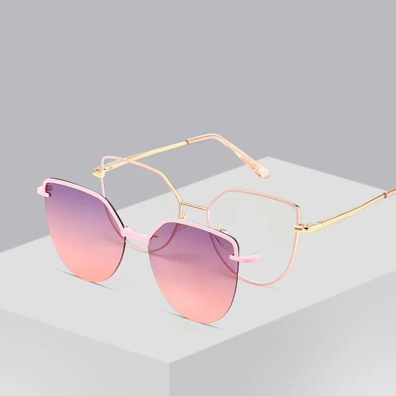 Cat Eye Flip on Sunglasses Women Anti Blue Light Glasses Frames Polarized Magnetic Clip Ladies Fashion Computer Eyeglasses 7002
Cat Eye Flip on Sunglasses Women Anti Blue Light Glasses Frames Polarized Magnetic Clip Ladies Fashion Computer Eyeglasses 7002