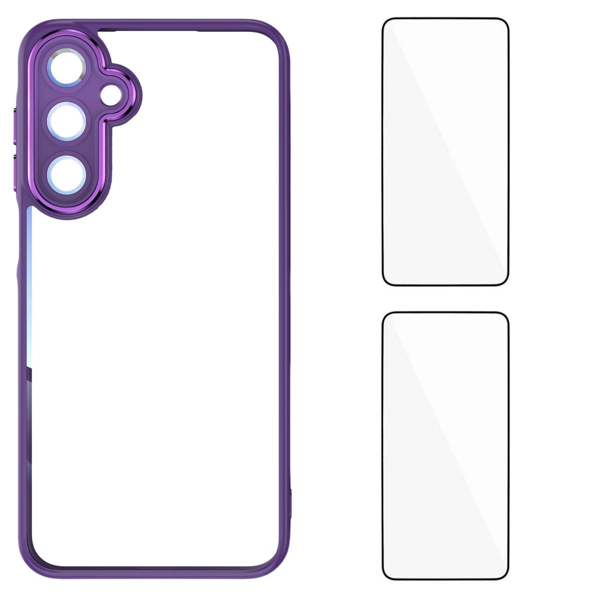 For Samsung Galaxy A56 5G TPU Case WANLONFENG Drop-proof Clear Phone Cover with 2Pcs Tempered Glass Film Dark Purple
For Samsung Galaxy A56 5G TPU Case WANLONFENG Drop-proof Clear Phone Cover with 2Pcs Tempered Glass Film Dark Purple