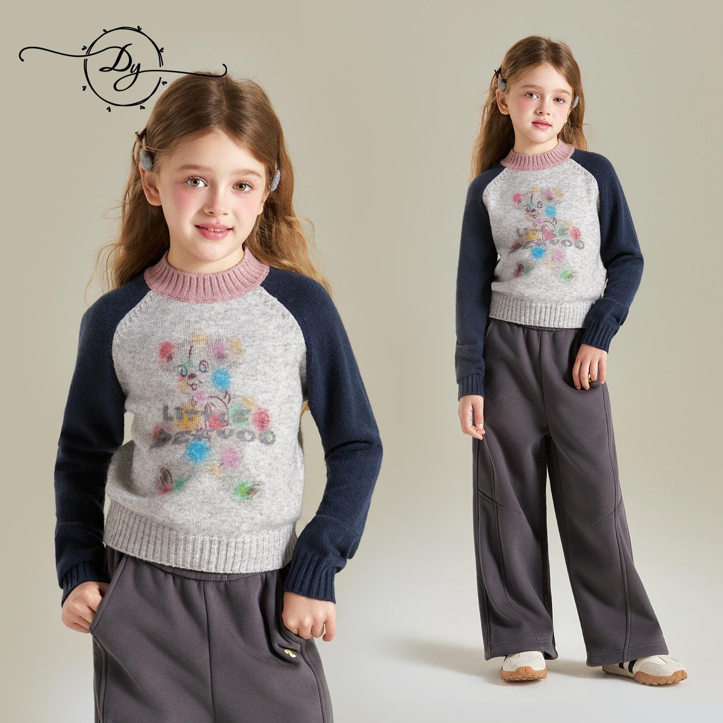 Girls Dopamine Bear Color Block Sweater - 2025 Winter Raglan Knitwear, Soft & Skin-Friendly 140 cm темно-синього кольору
Girls Dopamine Bear Color Block Sweater - 2025 Winter Raglan Knitwear, Soft & Skin-Friendly 140 cm темно-синього кольору