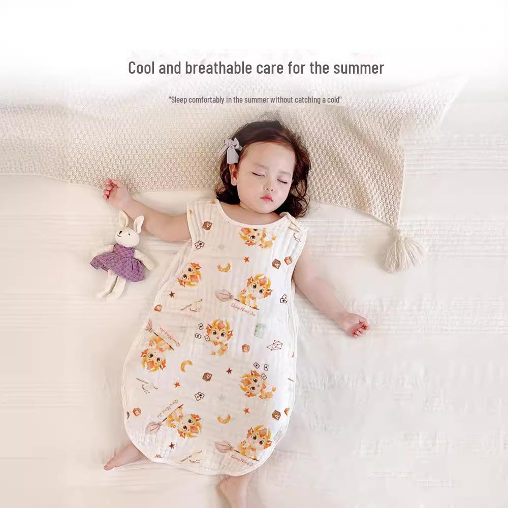 New Summer Baby Sleeveless Seersucker Vest Gauze Sleeping Bag with Split Legs M (Length 65cm)
New Summer Baby Sleeveless Seersucker Vest Gauze Sleeping Bag with Split Legs M (Length 65cm)
