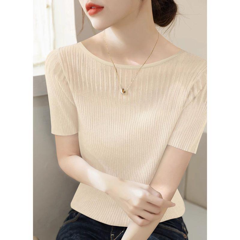 Classy Mesh Slim Fit Short Sleeve Ice Silk Sweater Women s Summer New Gray off-Neck Lace T-shirt Tops Apricot ~ collar L
Classy Mesh Slim Fit Short Sleeve Ice Silk Sweater Women s Summer New Gray off-Neck Lace T-shirt Tops Apricot ~ collar L