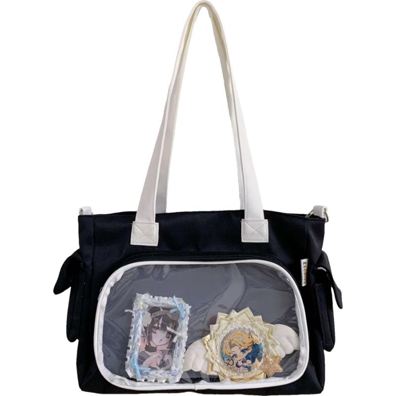Japanese two-dimensional yuan niche pain bag large-capacity student ins shoulder bag fashionable transparent cute portable messenger bag single package чорний
Japanese two-dimensional yuan niche pain bag large-capacity student ins shoulder bag fashionable transparent cute portable messenger bag single package чорний