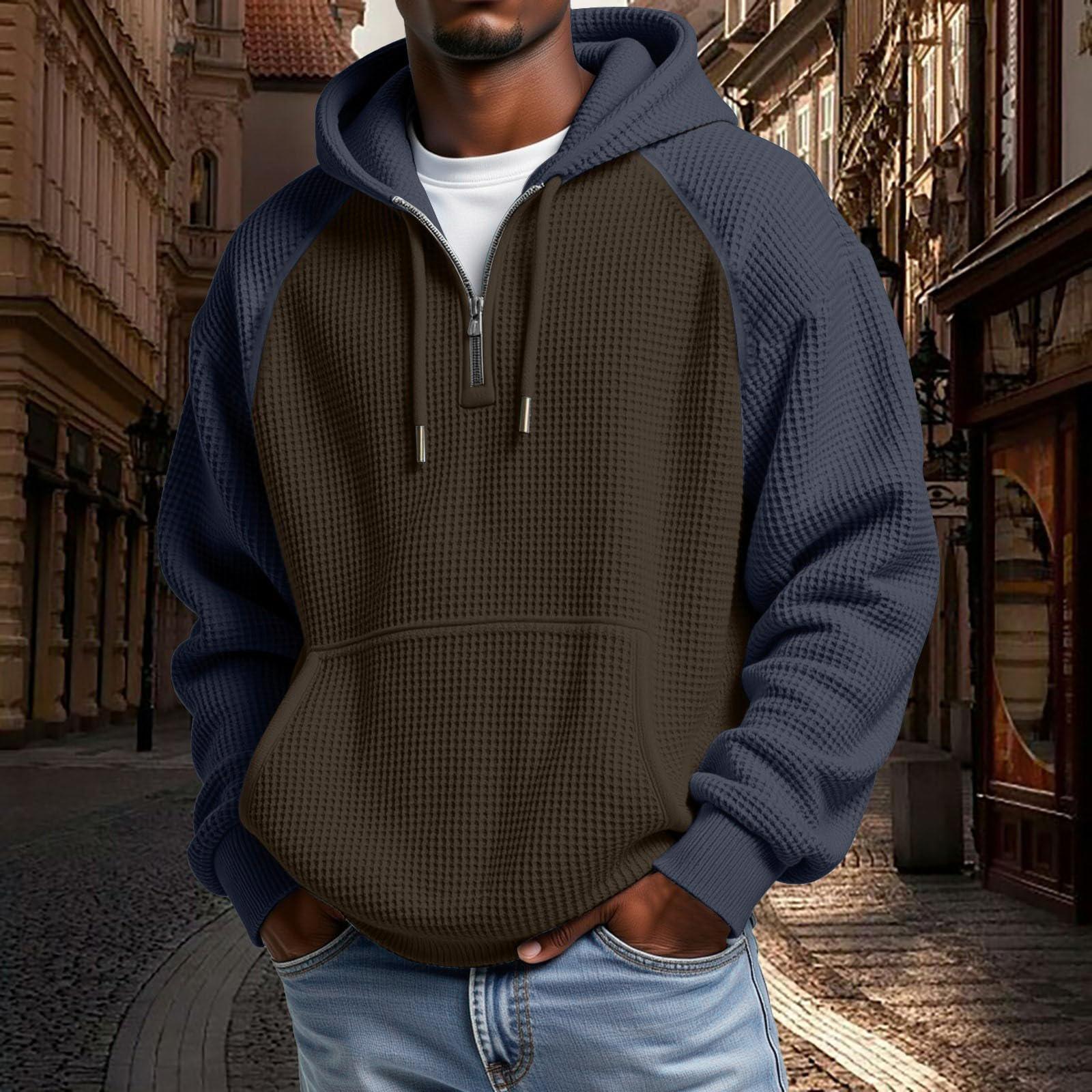 Mens Hoodies Pullover QuarterCasaul Long Sleeve Drawstring Knit Hooded Sweatshirt With Pocket XL коричневий
Mens Hoodies Pullover QuarterCasaul Long Sleeve Drawstring Knit Hooded Sweatshirt With Pocket XL коричневий