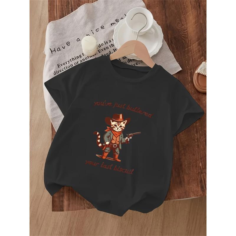 European Size Childrens Crew-neck Short-sleeved T-shirt with Fun Cat Pattern Print 98cm чёрный
European Size Childrens Crew-neck Short-sleeved T-shirt with Fun Cat Pattern Print 98cm чёрный