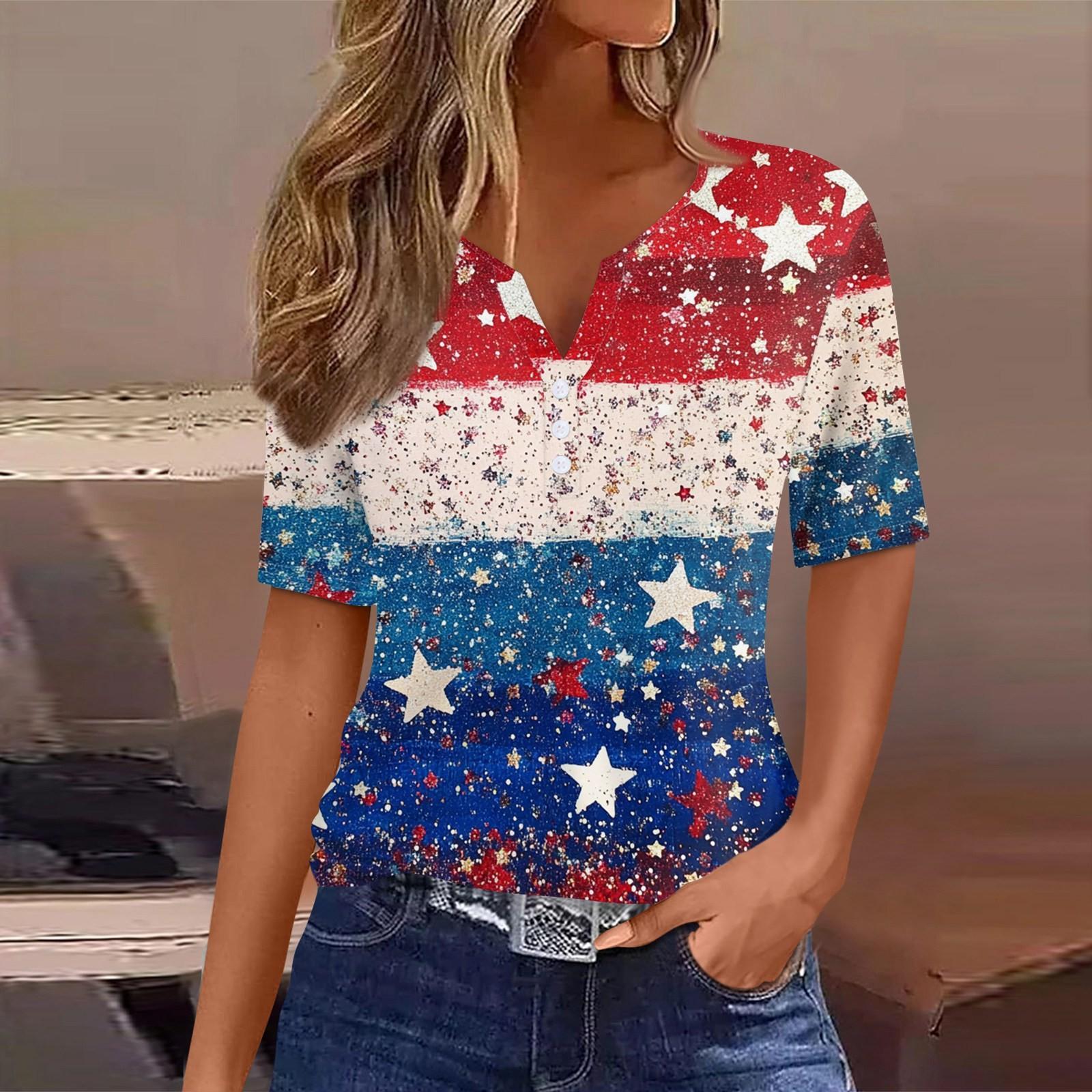 Жіноча футболка Футболка на День незалежності. Туніка з ґудзиками та короткими рукавами. Щоденна мода на вихідні, звичайний топ із V-подібним вирізом L синій
Жіноча футболка Футболка на День незалежності. Туніка з ґудзиками та короткими рукавами. Щоденна мода на вихідні, звичайний топ із V-подібним вирізом L синій