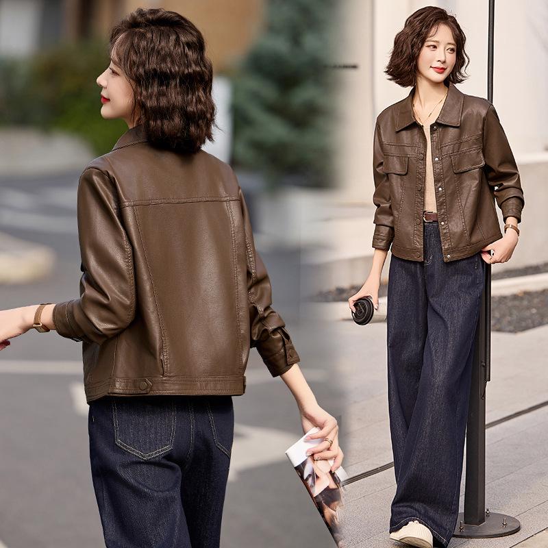 Женская короткая мотоциклетная куртка из искусственной кожи, универсальное пальто на весну/осень, стильный темперамент (ZH1168) L 105-115 jin кофейный
Женская короткая мотоциклетная куртка из искусственной кожи, универсальное пальто на весну/осень, стильный темперамент (ZH1168) L 105-115 jin кофейный