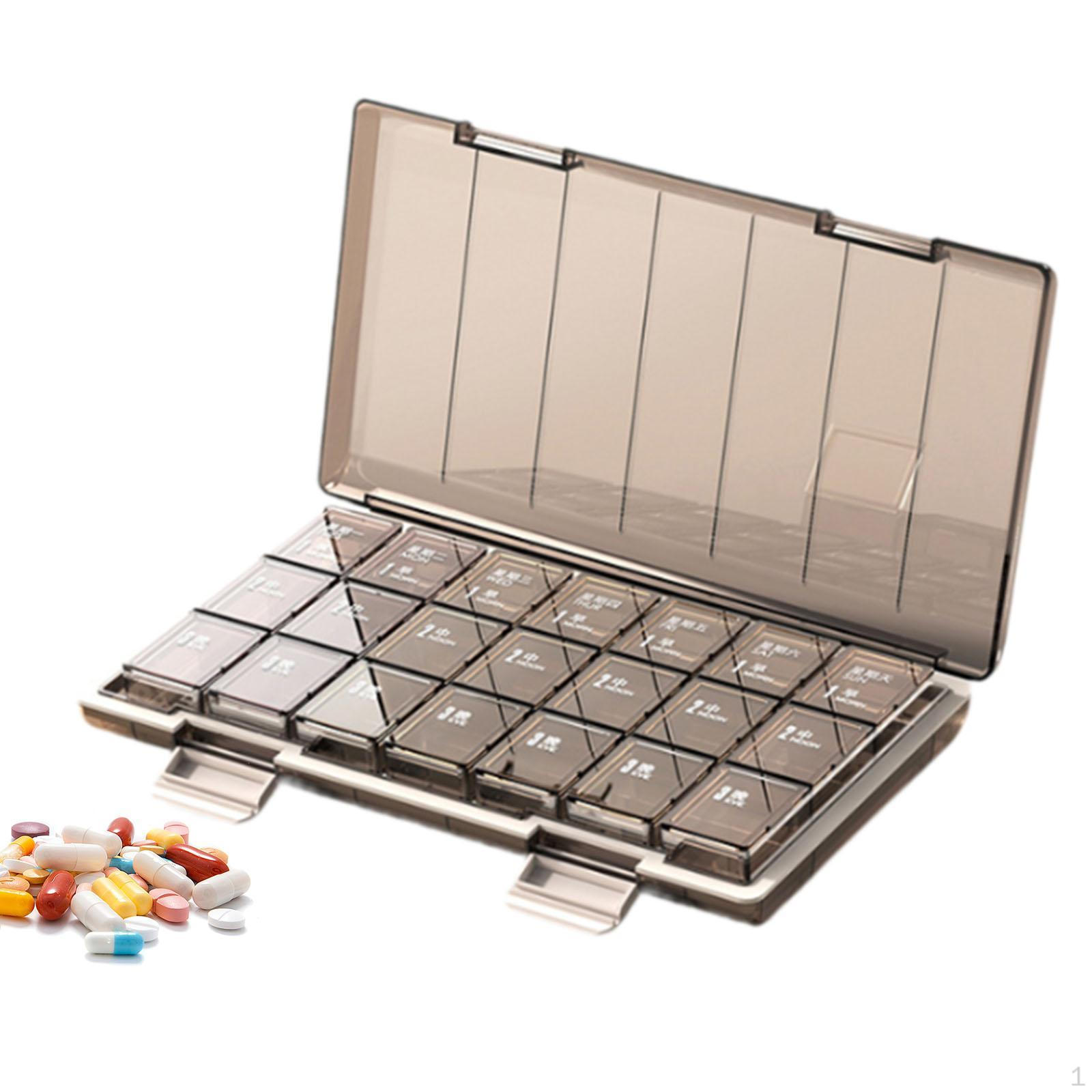Pill Organizer Weekly 3 Times A Day Portable Daily Holder Sturdy Travel Case 7 for Outdoor кавовий
Pill Organizer Weekly 3 Times A Day Portable Daily Holder Sturdy Travel Case 7 for Outdoor кавовий