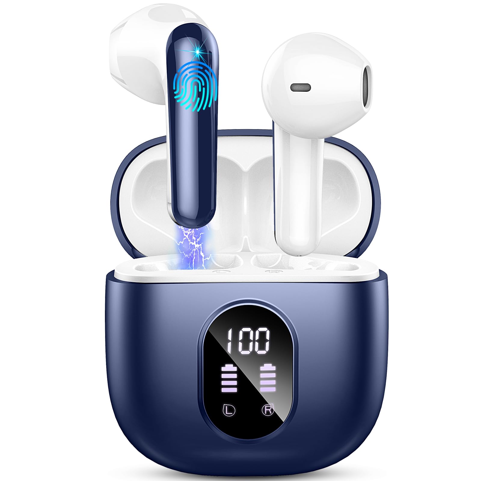 Bluetooth Wireless Earbuds Upgraded Bluetooth Compact and Bluetooth Automatic IPX7 Sound ENC Call Noise Low Instant Compatible with LED Fast 50 Hours синий
Bluetooth Wireless Earbuds Upgraded Bluetooth Compact and Bluetooth Automatic IPX7 Sound ENC Call Noise Low Instant Compatible with LED Fast 50 Hours синий