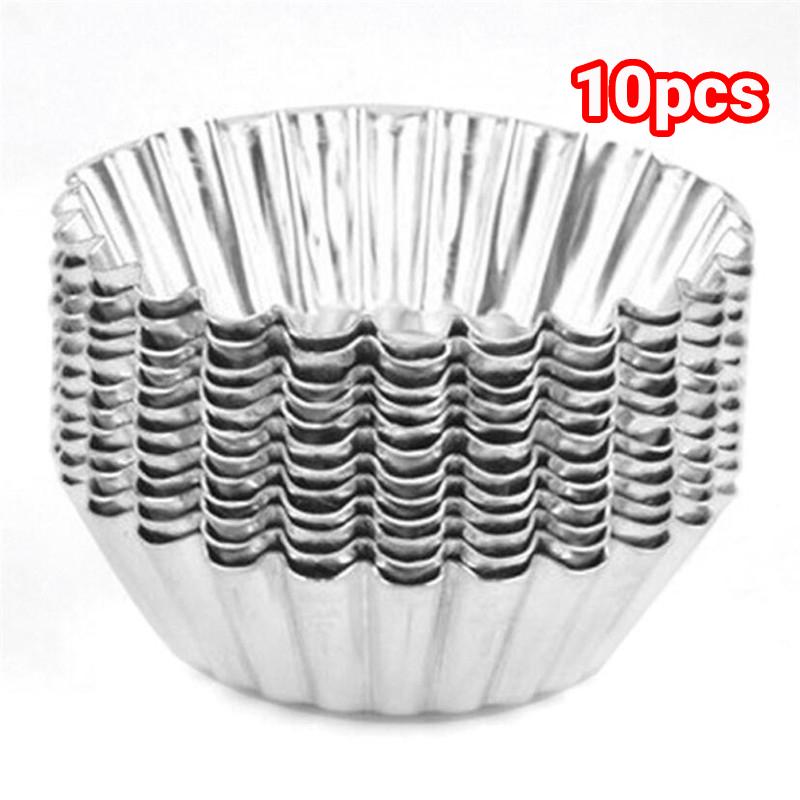10 шт. форм для яичных тартов, алюминиевая форма для кексов, многоразовая антипригарная форма для торта, печенья, шоколада, кухонный инструмент для выпечки