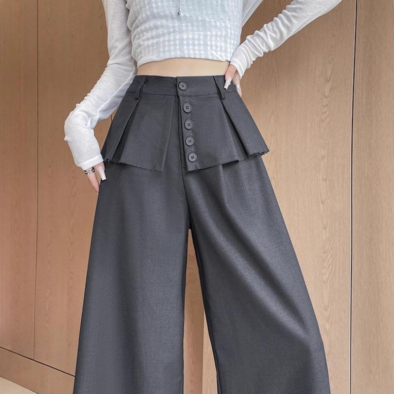 Wide-leg Suit Pants for Women in Early Autumn New Single-breasted Design Commuting High-end Casual Pants 2XL сірий
Wide-leg Suit Pants for Women in Early Autumn New Single-breasted Design Commuting High-end Casual Pants 2XL сірий