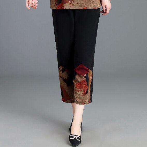 Ice Silk Summer Set: Stylish Short-Sleeved Top and Cropped Pants for Middle-Aged & Elderly Women XL for 80-100 kg
Ice Silk Summer Set: Stylish Short-Sleeved Top and Cropped Pants for Middle-Aged & Elderly Women XL for 80-100 kg