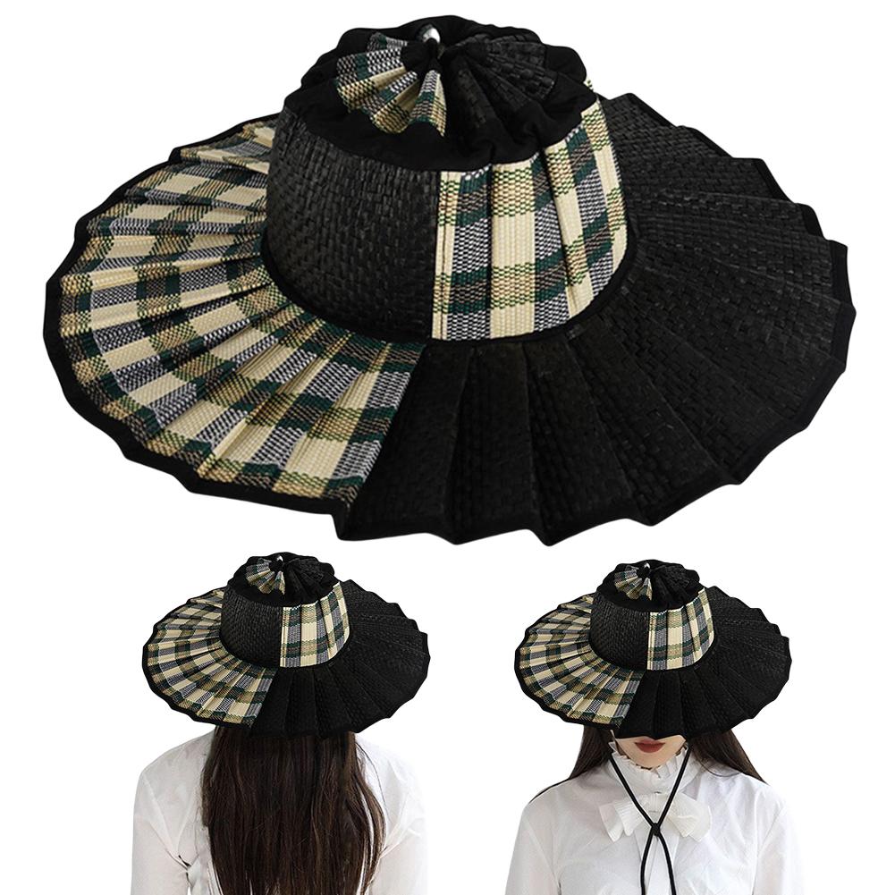 Women Casual Grid Straw Hat Summer Outdoor Beach Travel Pleated UV Protection Sun Hat Reversible Foldable Wide Brim Shade Caps
Women Casual Grid Straw Hat Summer Outdoor Beach Travel Pleated UV Protection Sun Hat Reversible Foldable Wide Brim Shade Caps