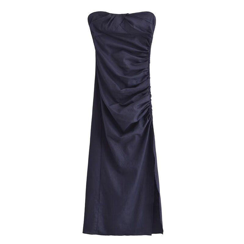 Fashion Style 2024 Summer New Arrival Women s Linen Blend Tube Top Stylish Mid Length Long Length Dress 3193729 Navy blue L
Fashion Style 2024 Summer New Arrival Women s Linen Blend Tube Top Stylish Mid Length Long Length Dress 3193729 Navy blue L