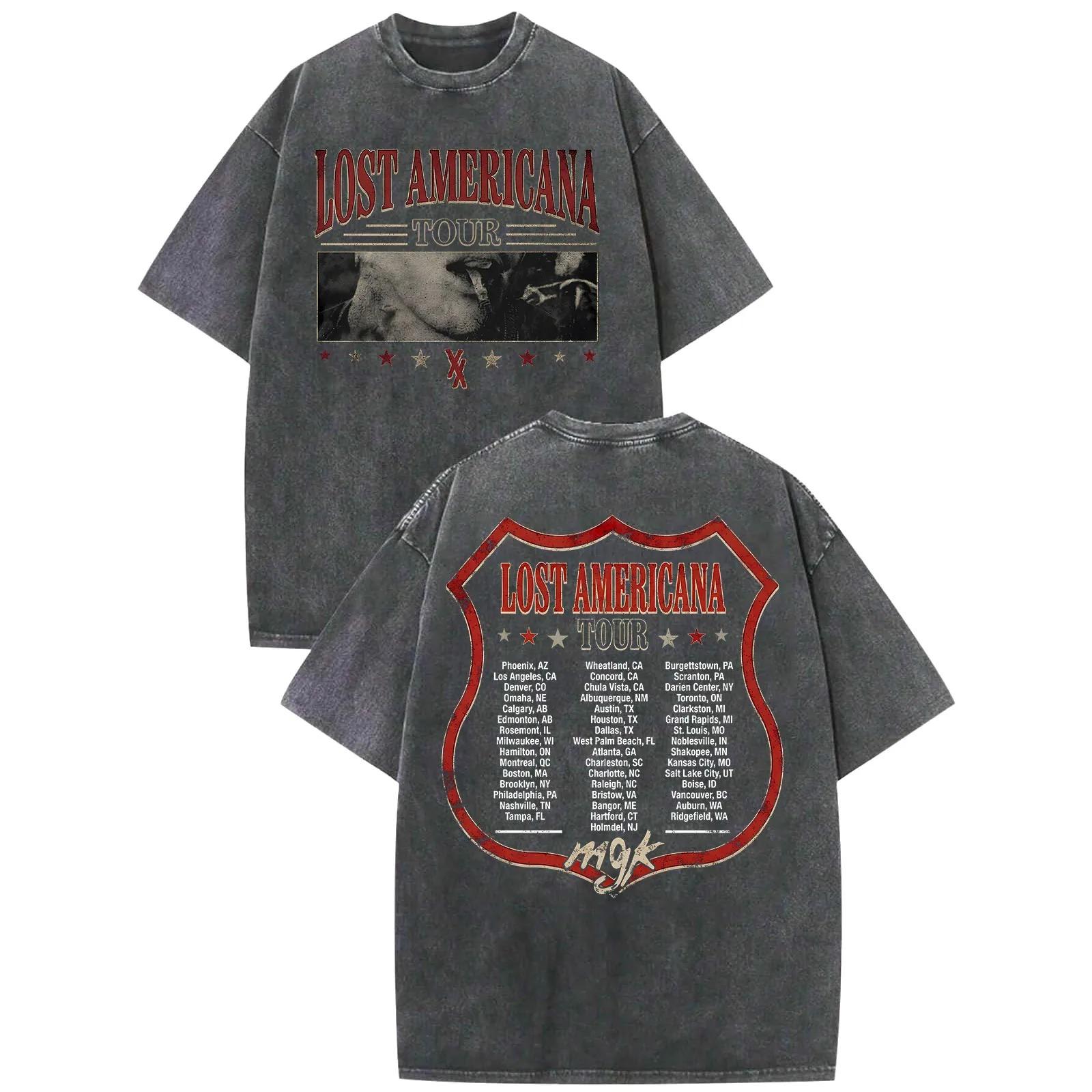 Unisex Women Vintage Top MGK Lost Americana Tour Print Washed Cotton Tshirt Vintage Summer Rapper ONeck Short Sleeve Shirt 2XL
Unisex Women Vintage Top MGK Lost Americana Tour Print Washed Cotton Tshirt Vintage Summer Rapper ONeck Short Sleeve Shirt 2XL