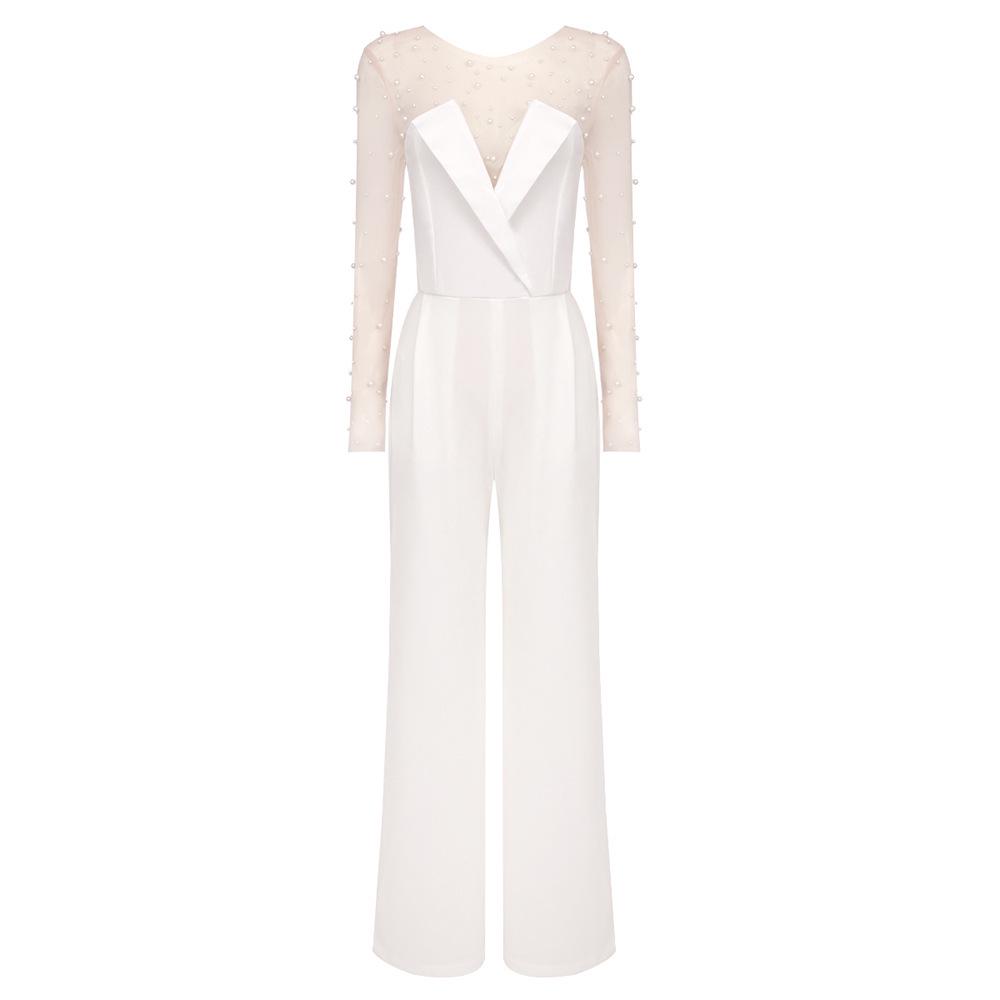 White Bead Embellished Jumpsuit Romper - Fashionable Casual Two-Piece Set for Women Extra Large білий
White Bead Embellished Jumpsuit Romper - Fashionable Casual Two-Piece Set for Women Extra Large білий