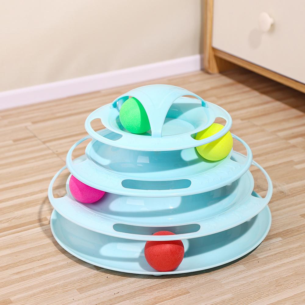 Cat Toys 4-Tier Turntable Roller Colorful Balls Interactive Kitten Exercise Toys Set Blue
Cat Toys 4-Tier Turntable Roller Colorful Balls Interactive Kitten Exercise Toys Set Blue