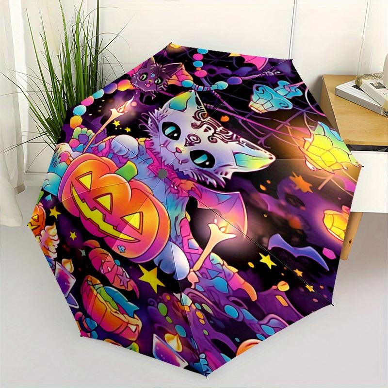 1pc Halloween Themed Cats Cartoon Umbrella, Portable 3-Fold Compact Umbrella, Suitable for Camping, Hiking and Travel, Ideal Easter Birthday Gift
1pc Halloween Themed Cats Cartoon Umbrella, Portable 3-Fold Compact Umbrella, Suitable for Camping, Hiking and Travel, Ideal Easter Birthday Gift