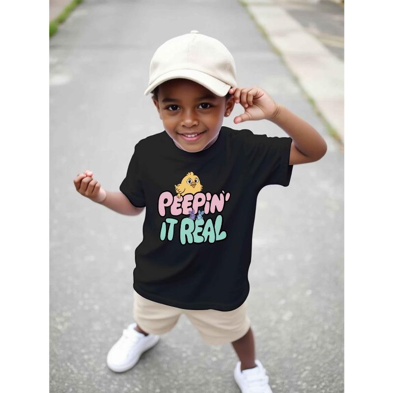 European size boys round-neck short-sleeved T-shirt with unique English patterns PEEPIN IT REAL 98cm чёрный
European size boys round-neck short-sleeved T-shirt with unique English patterns PEEPIN IT REAL 98cm чёрный