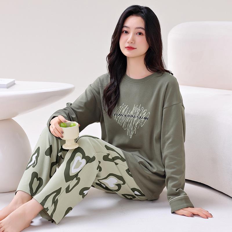 Женский высококачественный двухсторонний хлопковый пижамный комплект - Круглый вырез, Длинный рукав, Повседневный пуловер для дома L (suggests 100-120 jin)
Женский высококачественный двухсторонний хлопковый пижамный комплект - Круглый вырез, Длинный рукав, Повседневный пуловер для дома L (suggests 100-120 jin)