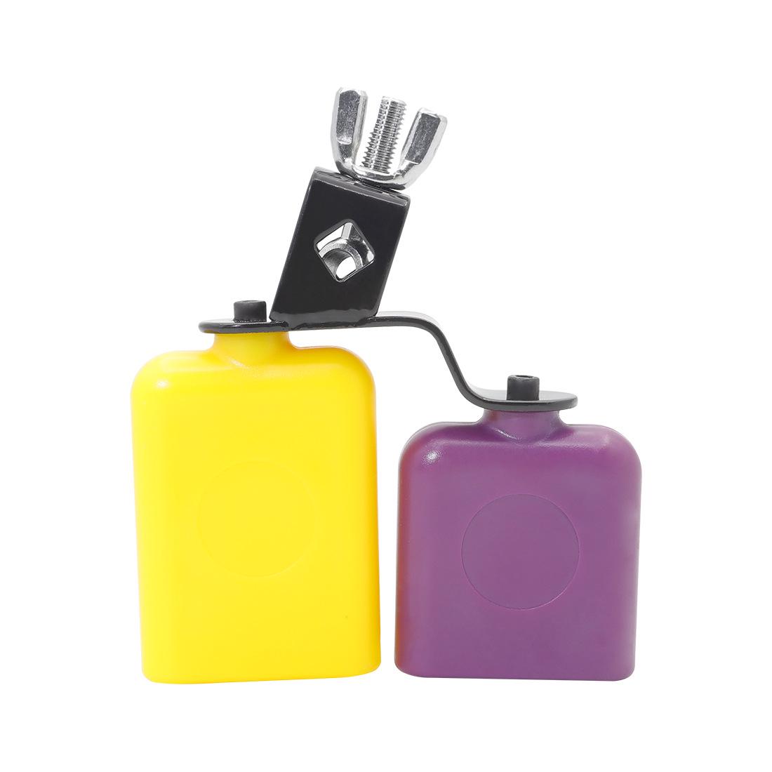 Percussion Instruments: Dual-Color Metal & Plastic Clapper, Square Wood Block, High-Low Pitch, Latin Percussion Cowbell. жовтий/фіолетовий
Percussion Instruments: Dual-Color Metal & Plastic Clapper, Square Wood Block, High-Low Pitch, Latin Percussion Cowbell. жовтий/фіолетовий