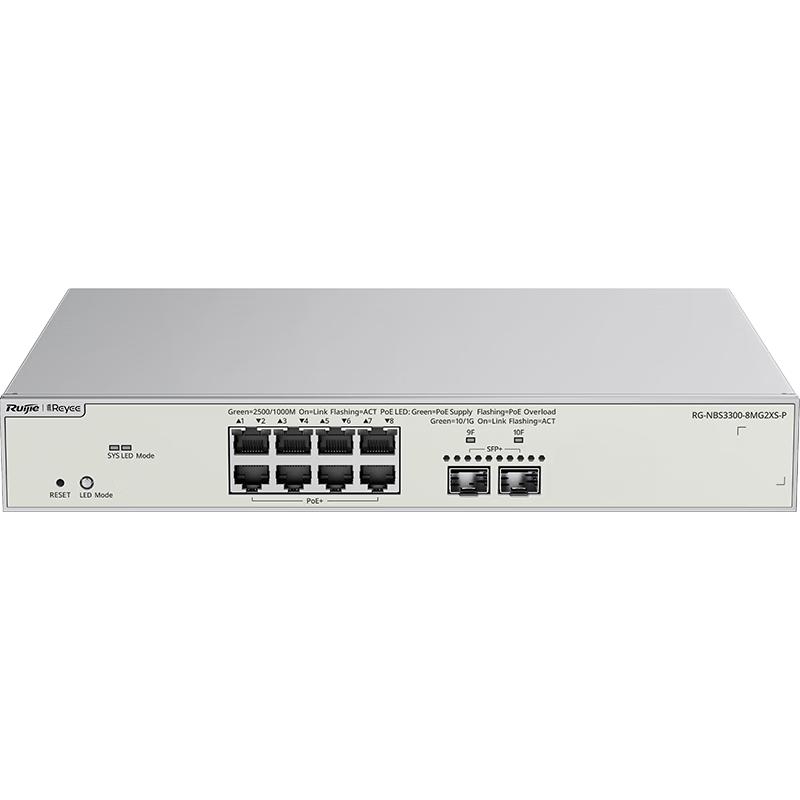 Ruijie RG-NBS3300-8MG2XS-P 8-Port 2.5G Managed PoE Switch
Ruijie RG-NBS3300-8MG2XS-P 8-Port 2.5G Managed PoE Switch