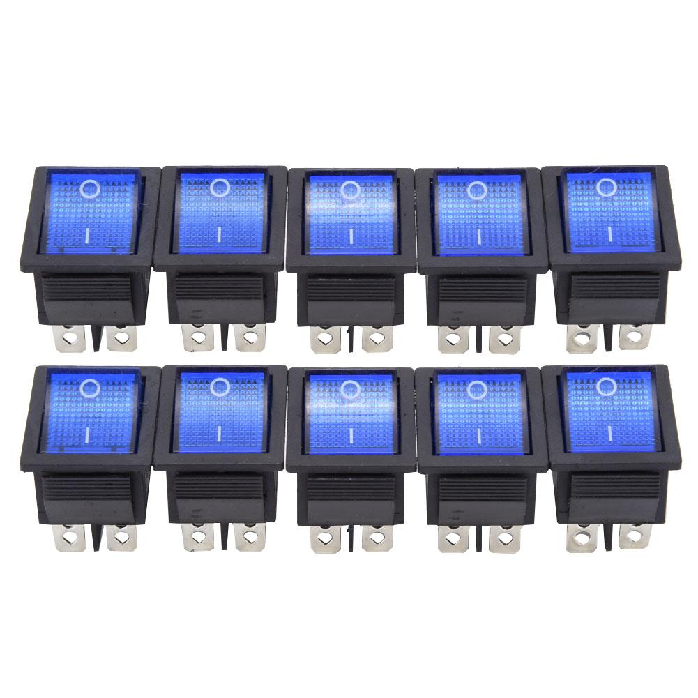 10Pcs Rocker Switch 6 Pins Blue Plastic with Light for Household Appliances Machine Tool KCD4
10Pcs Rocker Switch 6 Pins Blue Plastic with Light for Household Appliances Machine Tool KCD4