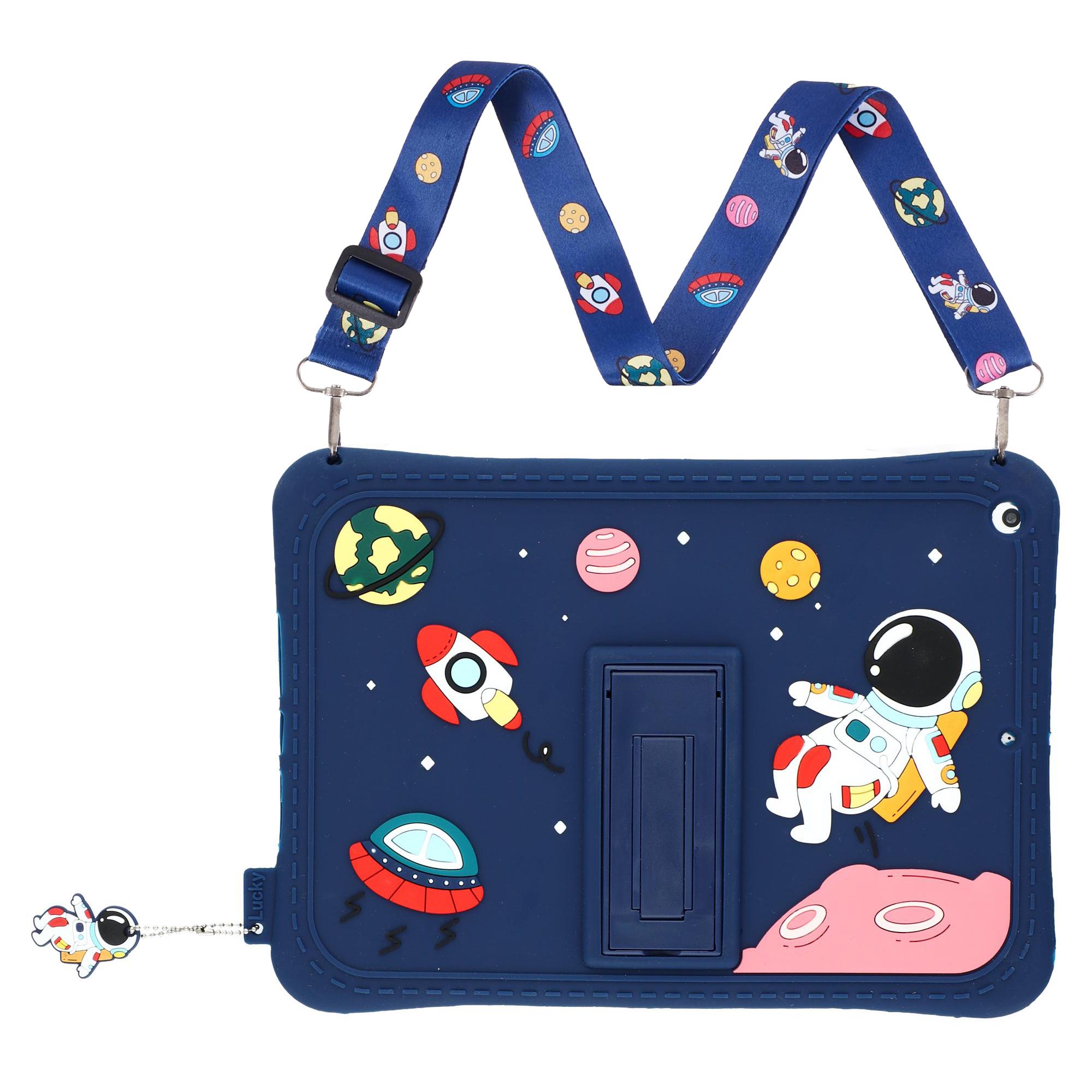For iPad 10.2 (2021)/(2020)/(2019) Case Astronaut Silicone+PC Kickstand Tablet Cover with Lanyard Type A
For iPad 10.2 (2021)/(2020)/(2019) Case Astronaut Silicone+PC Kickstand Tablet Cover with Lanyard Type A