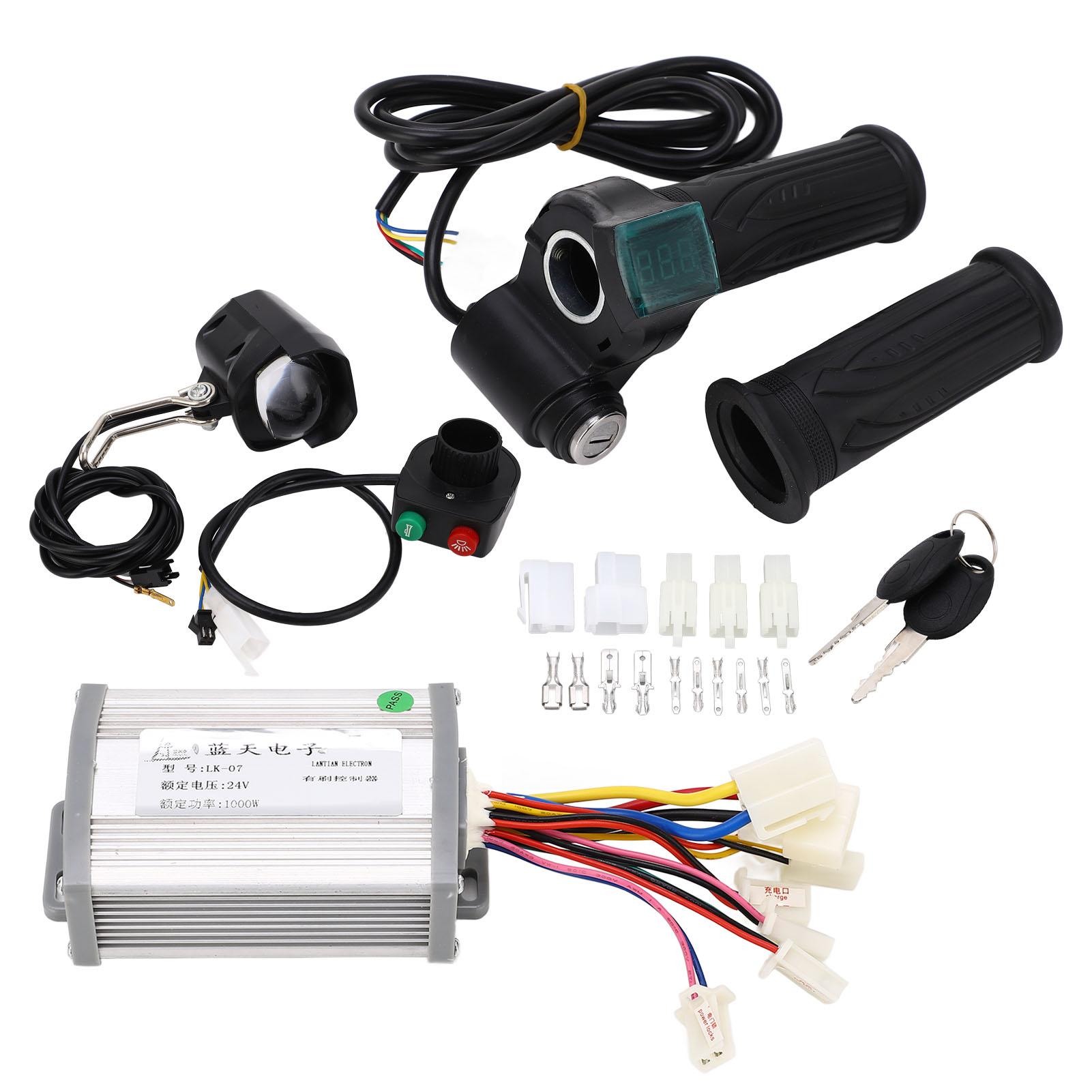 24V 1000W Motor Brush Controller Twist Throttle Front Light Switch Set Electric Bike Bicycle Controller Kit
24V 1000W Motor Brush Controller Twist Throttle Front Light Switch Set Electric Bike Bicycle Controller Kit