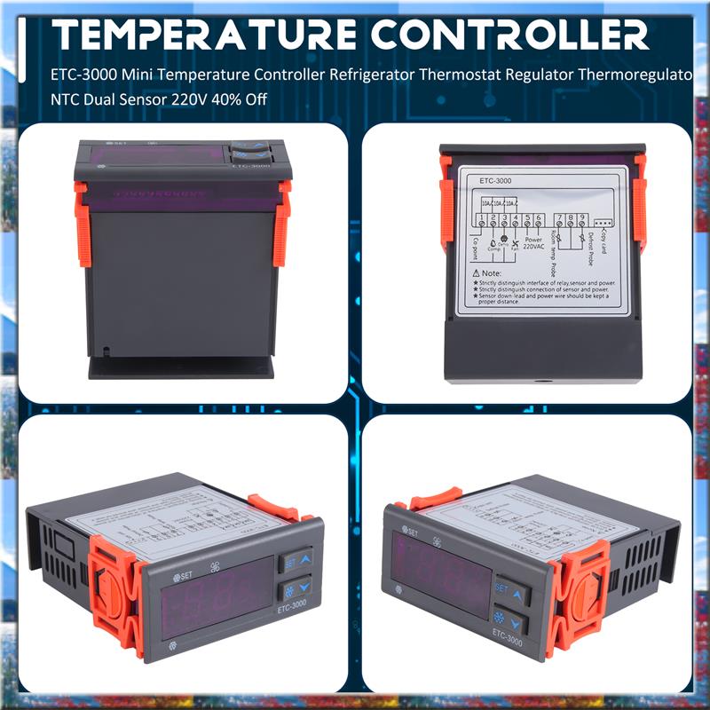 Top Deals ETC-3000 Mini Temperature Controller Refrigerator Thermostat Regulator Thermoregulator NTC Dual Sensor 220V 40% Off NONE чёрный
Top Deals ETC-3000 Mini Temperature Controller Refrigerator Thermostat Regulator Thermoregulator NTC Dual Sensor 220V 40% Off NONE чёрный