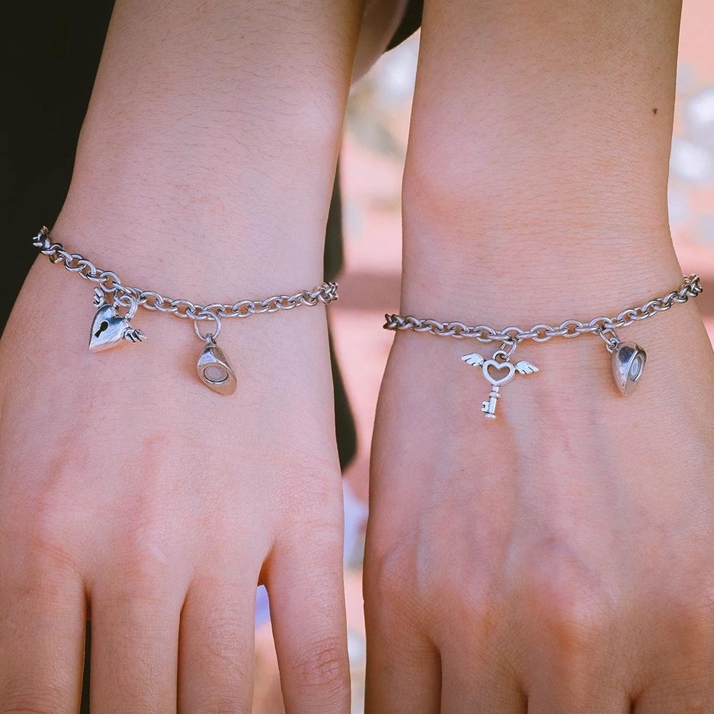Stainless Steel Zinc Zinc Alloy Heart Shaped Bracelet Fashion Accessories Couple Bracelet Magnet Attraction A
Stainless Steel Zinc Zinc Alloy Heart Shaped Bracelet Fashion Accessories Couple Bracelet Magnet Attraction A