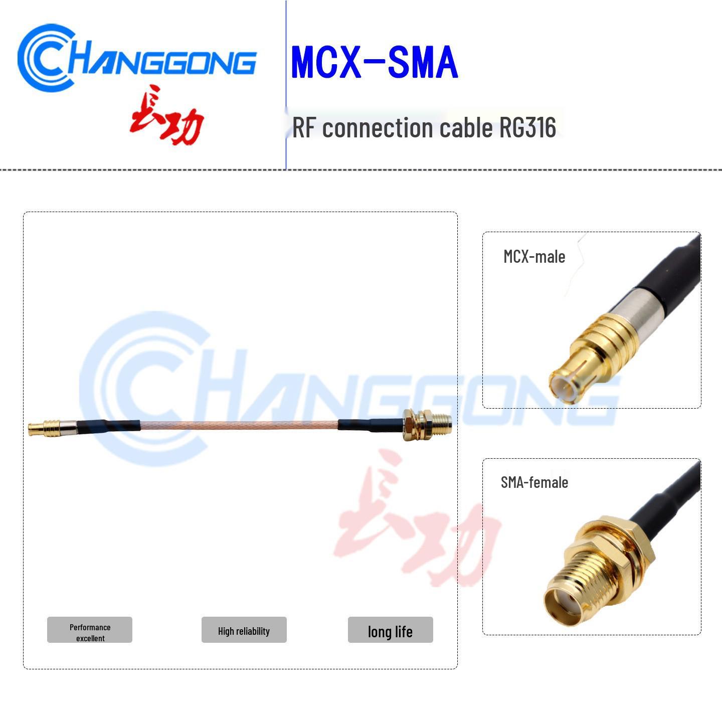 Silver-Plated RG316 MCX-J Male to SMA-K Female RF Connector Extension Cable 10cm MCX to SMA
Silver-Plated RG316 MCX-J Male to SMA-K Female RF Connector Extension Cable 10cm MCX to SMA