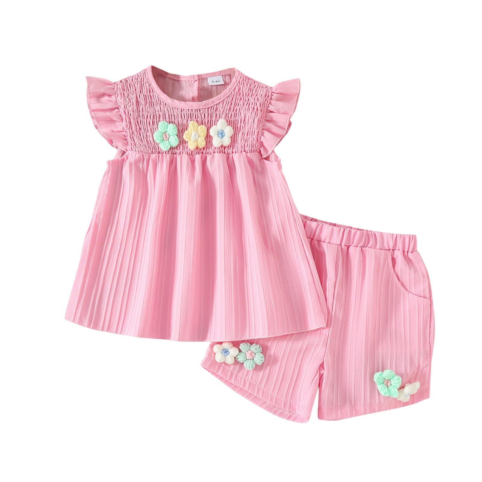 Маленький цветочный топ с короткими рукавами и шортами с бантом, летний костюм для девочек 73
Маленький цветочный топ с короткими рукавами и шортами с бантом, летний костюм для девочек 73