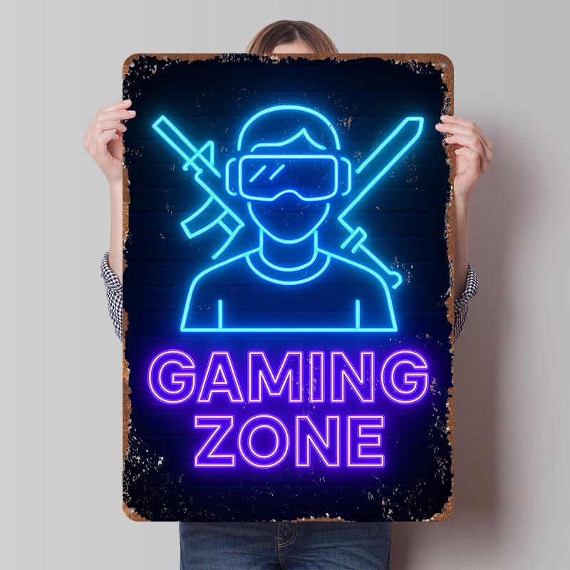 Gaming Zone Neon Sign New Metal Poster Customized Wall Art Retro Vintage Tinplate Signs for Gamer Room Decoration At Home Decor 7.9x11.8In(20x30cm)
Gaming Zone Neon Sign New Metal Poster Customized Wall Art Retro Vintage Tinplate Signs for Gamer Room Decoration At Home Decor 7.9x11.8In(20x30cm)