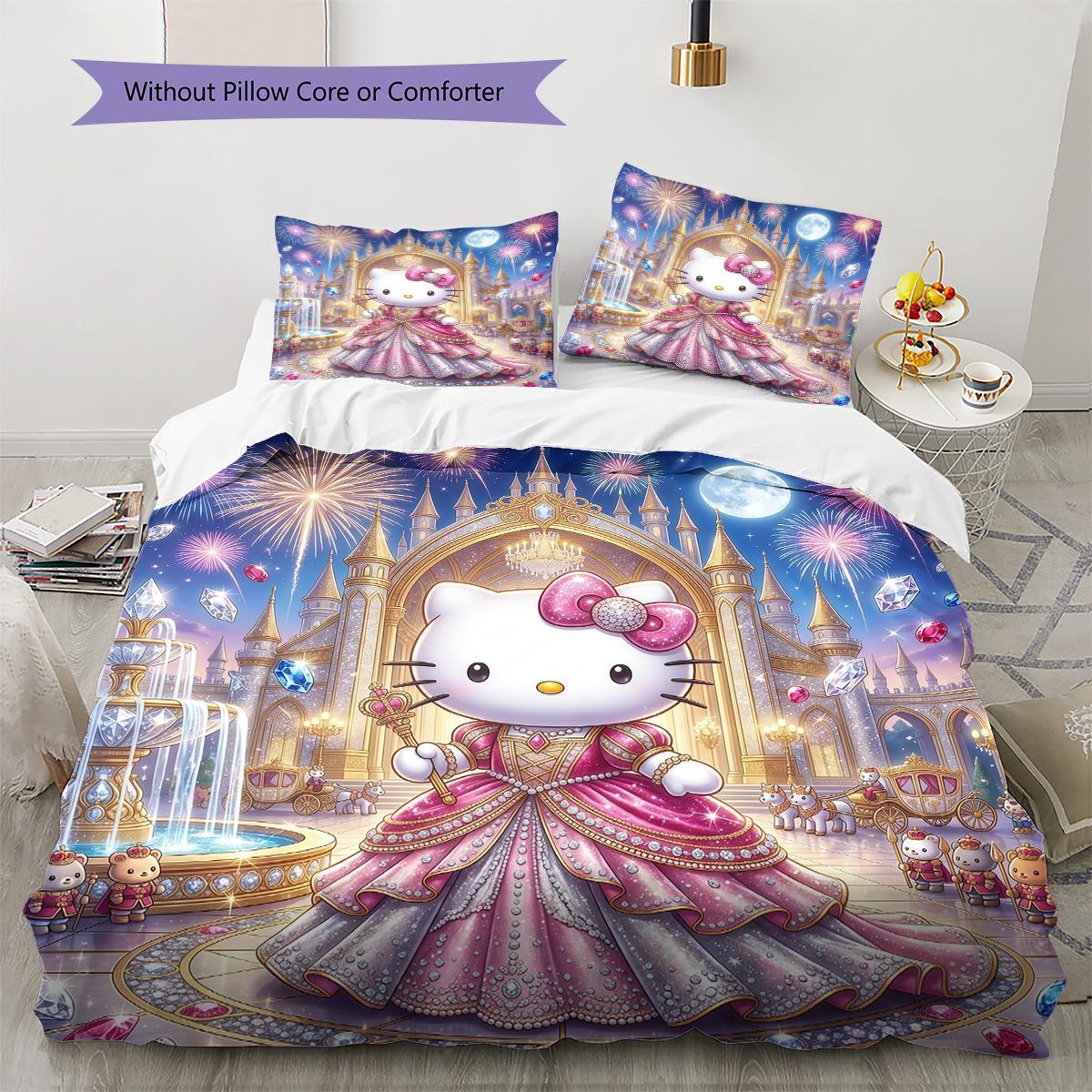 Hello Kitty Cute Pattern Bedding,Quilt Set Quilt Cover Pillowcase Home Birthday Gift(1 * duvet cover + 2 * pillowcase, without core) 135x200cm
Hello Kitty Cute Pattern Bedding,Quilt Set Quilt Cover Pillowcase Home Birthday Gift(1 * duvet cover + 2 * pillowcase, without core) 135x200cm